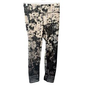 Free People Movement Floral Print High-Waist Leggings Black & White Womens Sz S